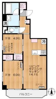 モンテヴェルデ神楽坂弐番館【3階】の間取り