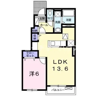 カーサ アバンツァートI【1階】の間取り