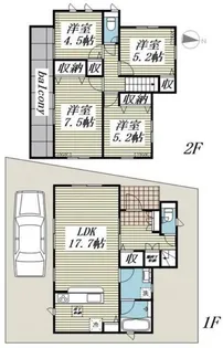 埼玉県富士見市鶴瀬東2【一戸建】の間取り