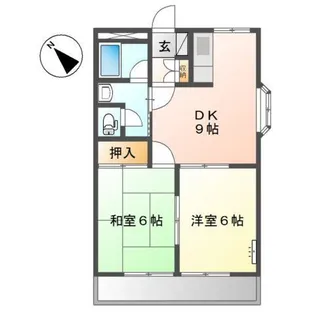 コーポイマージュA棟【2階】の間取り