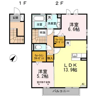 エスポワールコート【2階】の間取り
