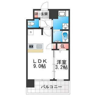プレサンス緑橋ソレアス【14階】の間取り