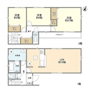 埼玉県新座市新堀1【一戸建】の間取り