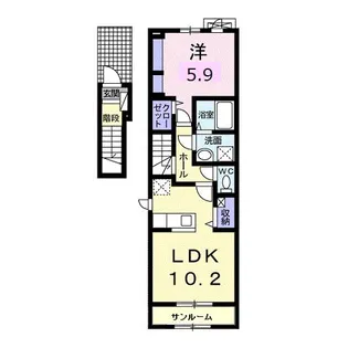 メゾン・ド・クレストII【2階】の間取り