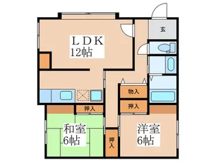 ム-ンハイツ【1階】の間取り