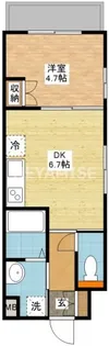1DKの間取り画像