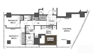 スカイハウス浜離宮【18階】の間取り