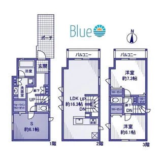 神奈川県横浜市神奈川区上反町2【一戸建】の間取り