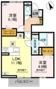 TORISIAS花垣II【1階】の間取り