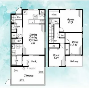 神奈川県藤沢市鵠沼海岸1【一戸建】の間取り