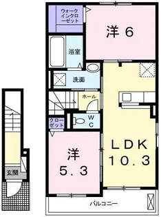 サンリット津田B【2階】の間取り