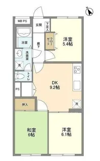 ウィステリア二子玉川【1階】の間取り