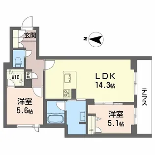 ソサイティ掛尾【1階】の間取り