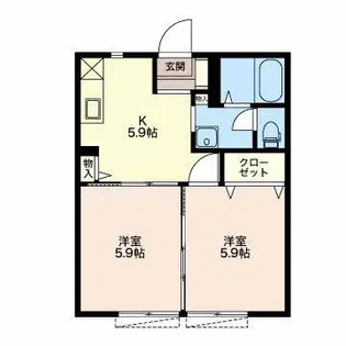 セゾンクレール B【1階】の間取り