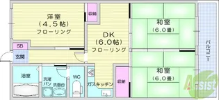 第三木皿ハイツ【3階】の間取り