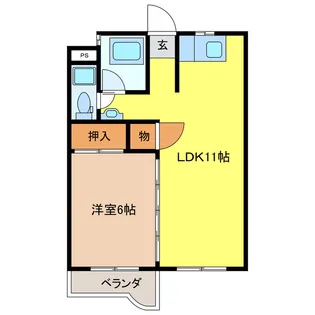 シェイーネマツノ南棟【2階】の間取り