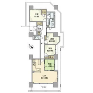 ビッグカーサ堺しらさぎ駅前towerD【9階】の間取り