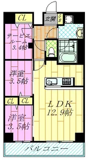 グランカーサ西葛西【3階】の間取り