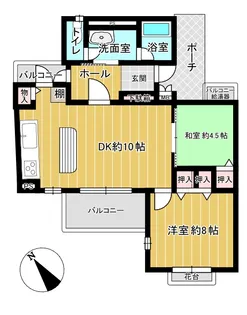 高槻阿武山一番街104号棟【5階】の間取り