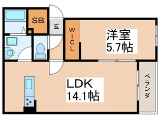 クレア法善寺【3階】の間取り