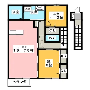 ソレイユガーデン【2階】の間取り