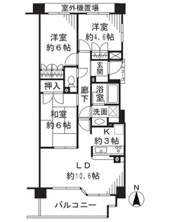 ナイスアーバン溝の口【3階】の間取り