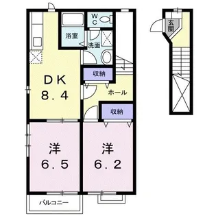 カーサ・パルテールA【2階】の間取り