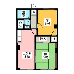 コスモハイツ川並【1階】の間取り