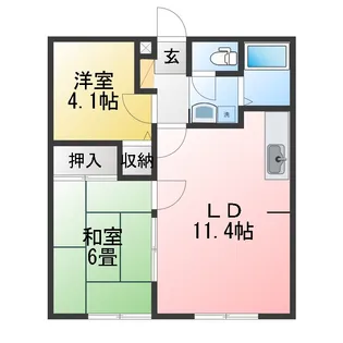 ハイムベルフラワー【1階】の間取り
