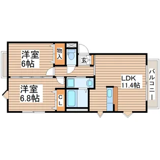 エーベストセンシュウ【2階】の間取り