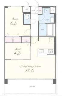 ALUNA箱崎【6階】の間取り