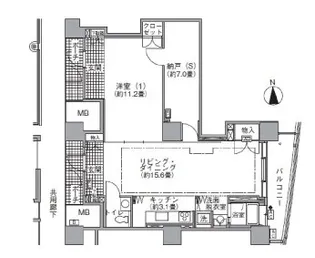 アクティ汐留【44階】の間取り