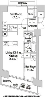 コンフォリア芝浦バウハウス【10階】の間取り