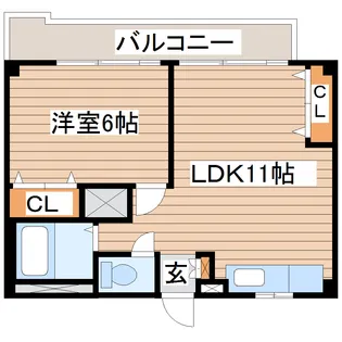 リーベンス二日町【6階】の間取り