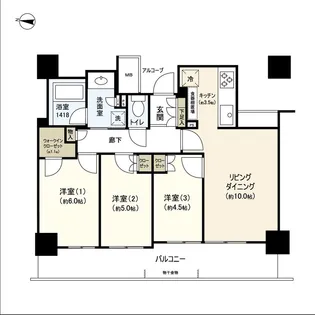 ザ・ガーデンズ勾当台通タワーレジデンス【20階】の間取り