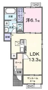 カーサフェリーチェIV【1階】の間取り