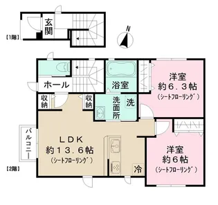 クレールKI【1階】の間取り