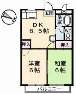 フレグランス東雲【3階】の間取り