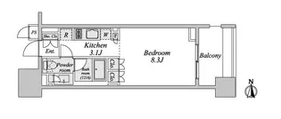 レジディア芝浦KAIGAN【3階】の間取り