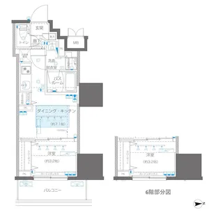ZOOM信濃町【6階】の間取り