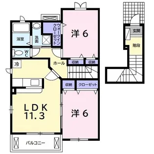 サンフェアリー【2階】の間取り