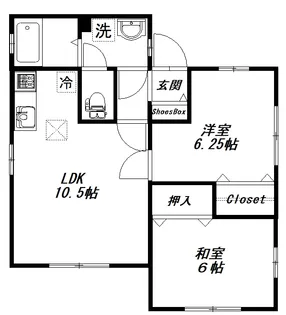 メゾンドフォンテーヌ【1階】の間取り