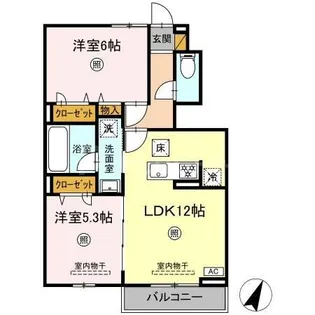 ORTO SOLE【1階】の間取り