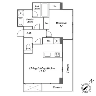 KDXレジデンス赤坂【7階】の間取り