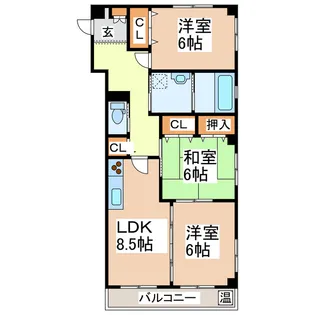 植柳マンション【2階】の間取り