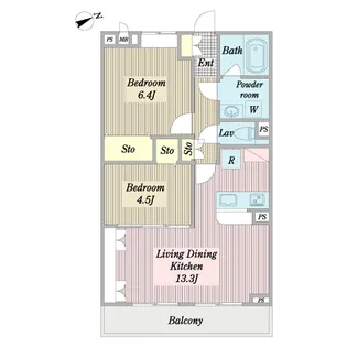 ロシェ・ビアンB棟【3階】の間取り
