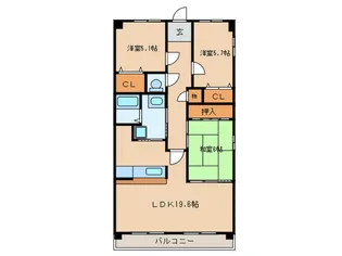 ガ-デンヒルズ光【4階】の間取り