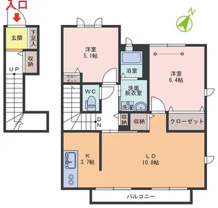 サンリッチ B棟【2階】の間取り