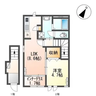 NO SIDO2(ノーサイド2)【2階】の間取り