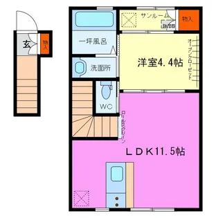 セレンディピティ大島【2階】の間取り